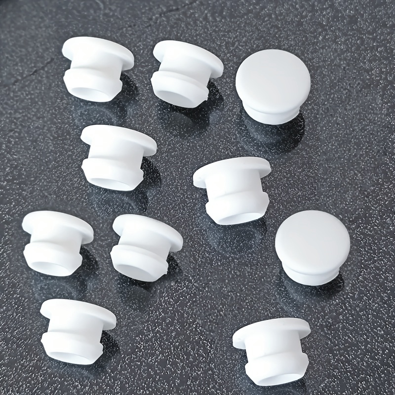E-shop 16mm/0,63-Zoll 10 Stück Runde Weiße Silikon-Stoßpolster - Silikon-Stopfen - Invertierte Rastnuten-Dichtungsabdeckung, Silikon-Dichtung mit
