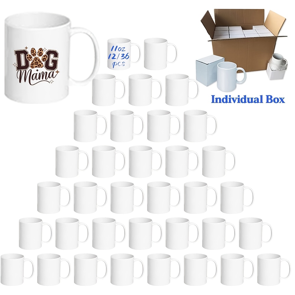 12-Pack 11oz Sublimation Color Mugs – Ceramic Blank Coffee Mugs With Boxes