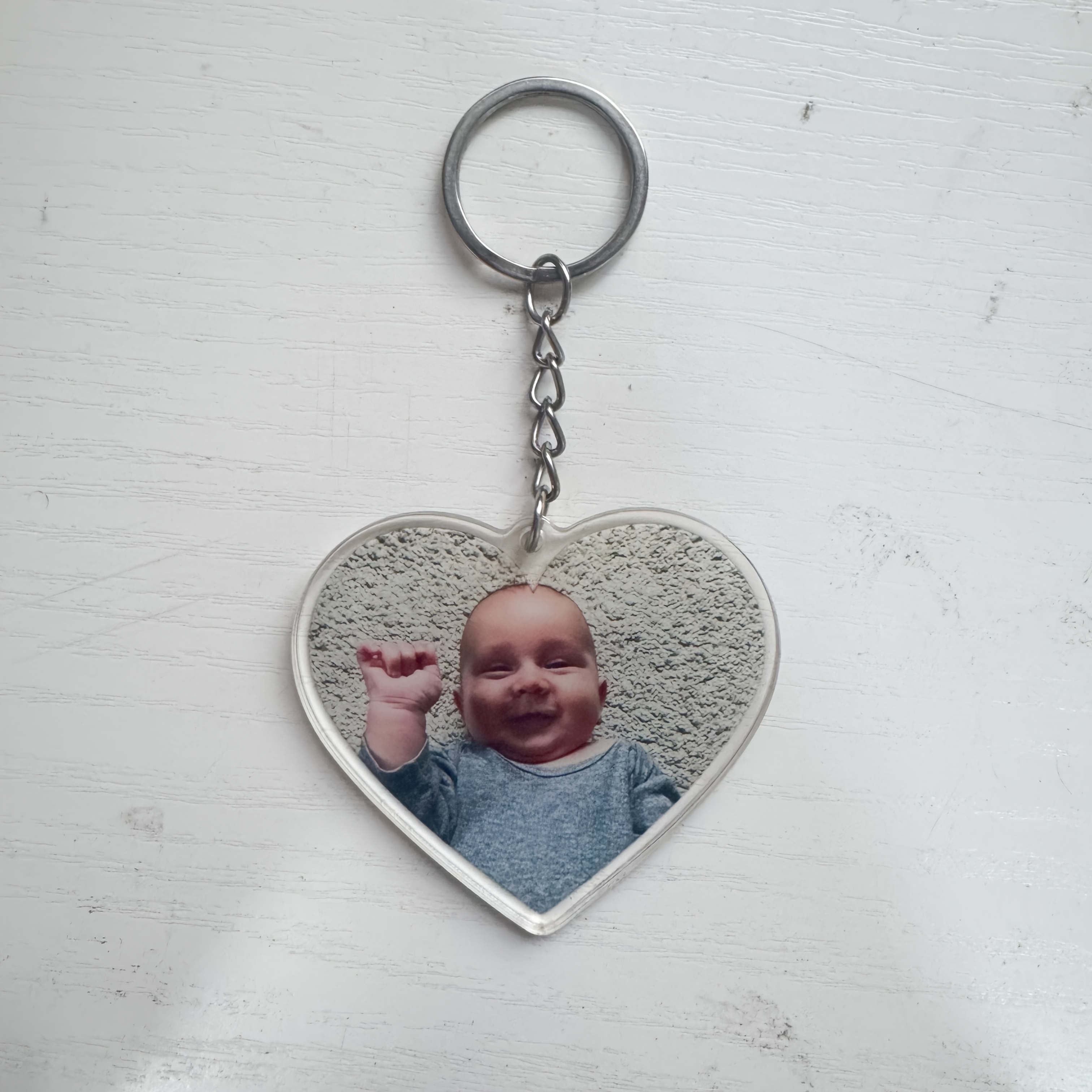 1pc | Custom Photo Acrylic Keychain | Heart-shaped Acrylic Keyring | Backpack Pendant | Lovers | | Pet Photos | Double-sided Effect