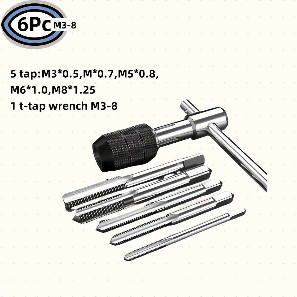 T-Griff Windeisen Set Mit Gewindebohrern M3-M8 & Spiralbohrern – Metrisches Gewindeschneide-Set Für DIY & Reparaturen