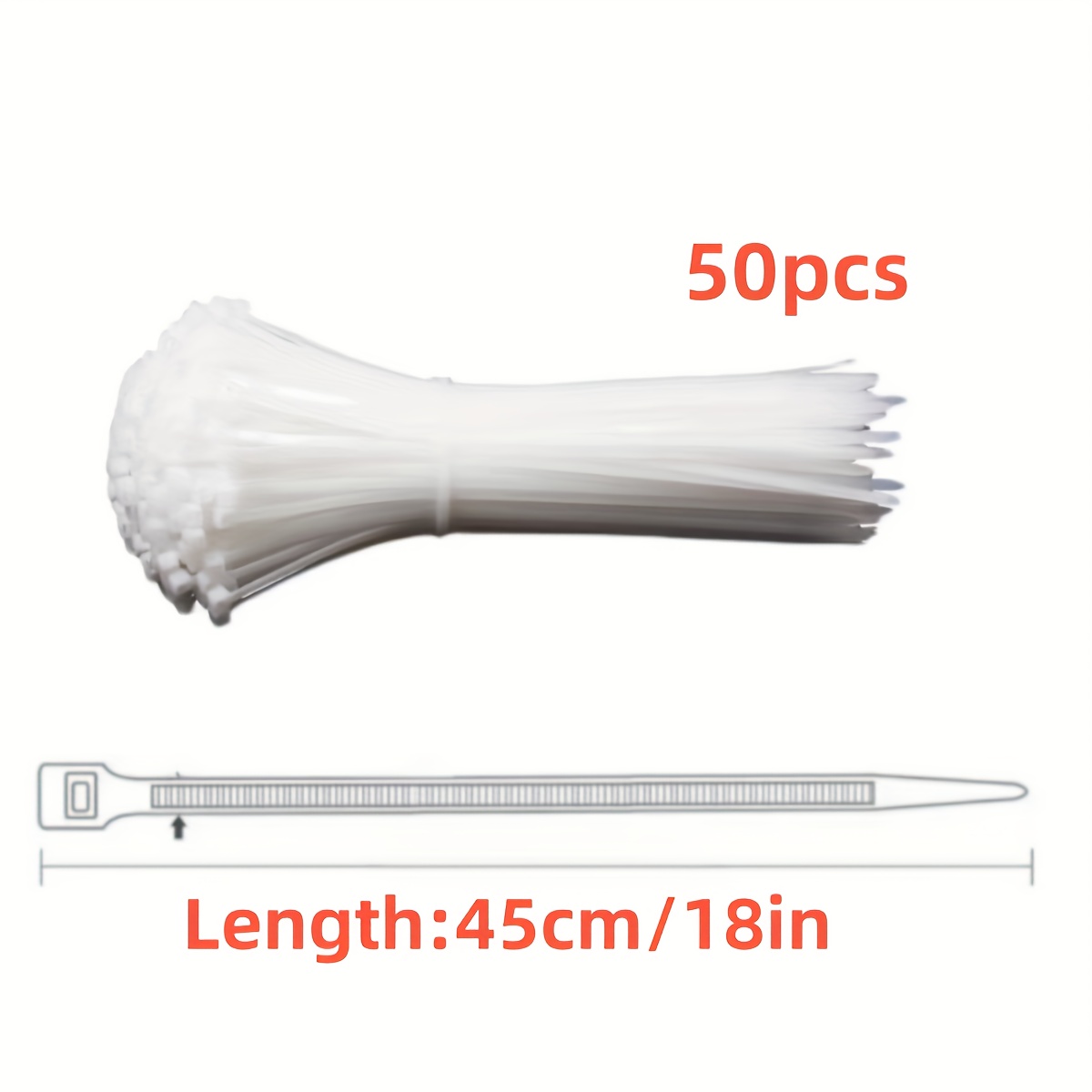 TEMU stringicavo in nylon per carichi pesanti - Autobloccanti, grandi dimensioni 35,56 cm/45,72 cm/55,88 cm/66,04 cm/88,9 cm/119,38 cm, organizzatori