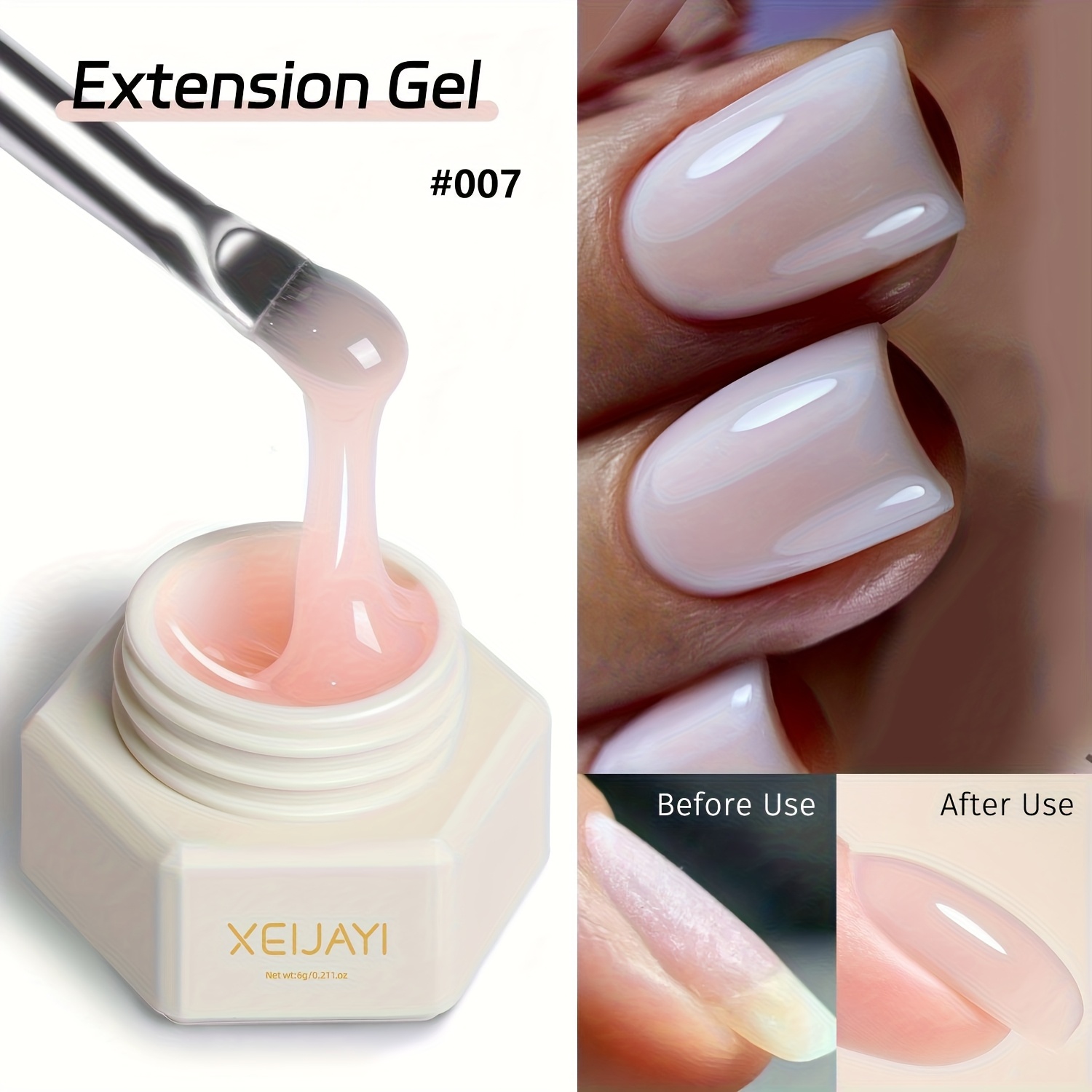 Image of 6g 6-color Solid Builder Gel For Nails, Extension Hard For Nail Gel, Non-sticky Hand For Nail Sculpture Gel, Acrylic Extension For Nail Gel For Nail Art
