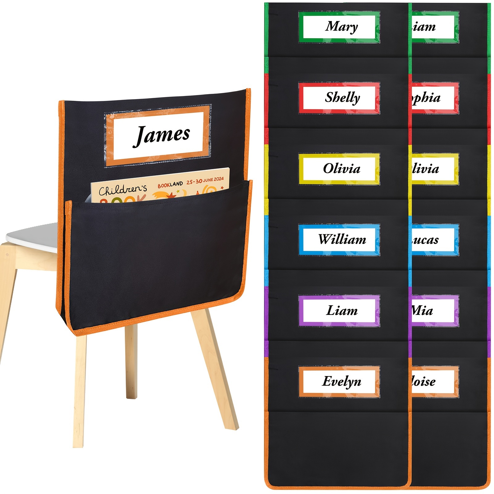 Store Grouping chair pockets w/ name tag