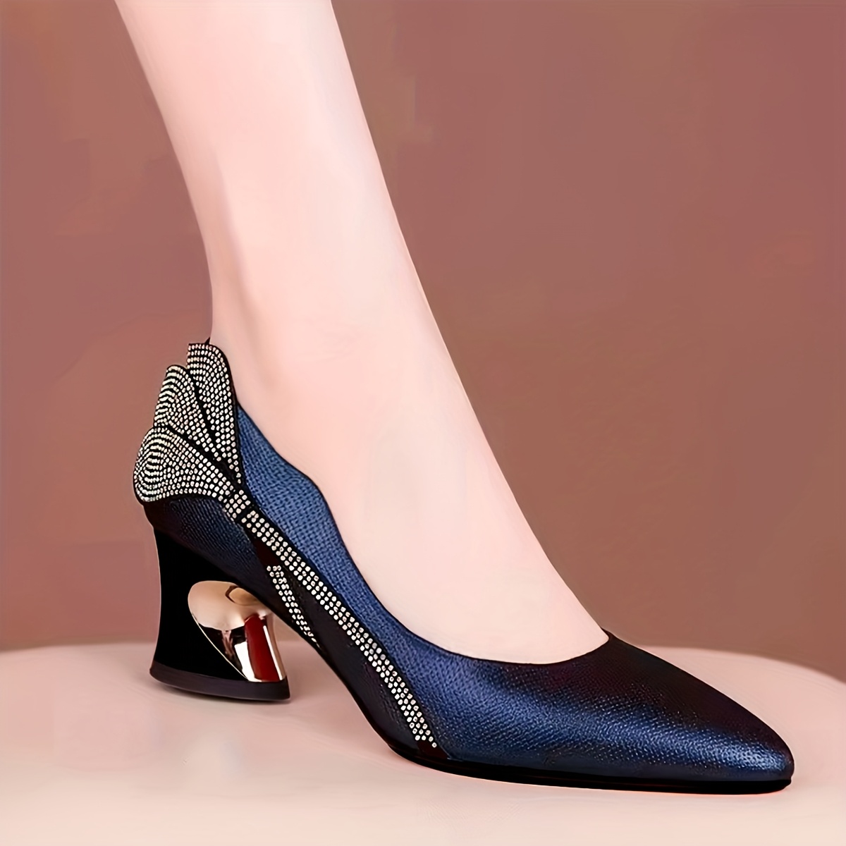 Wine Red Pointed High Heels for Professional Women