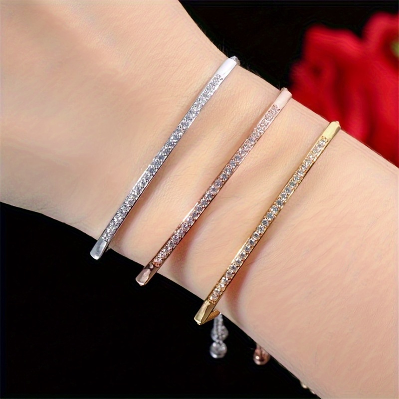 

3pcs Inlaid Bracelet Set Women's Bracelet Set Women Bracelet Bracelet Rhinestones Wearing Jewelry Christmas