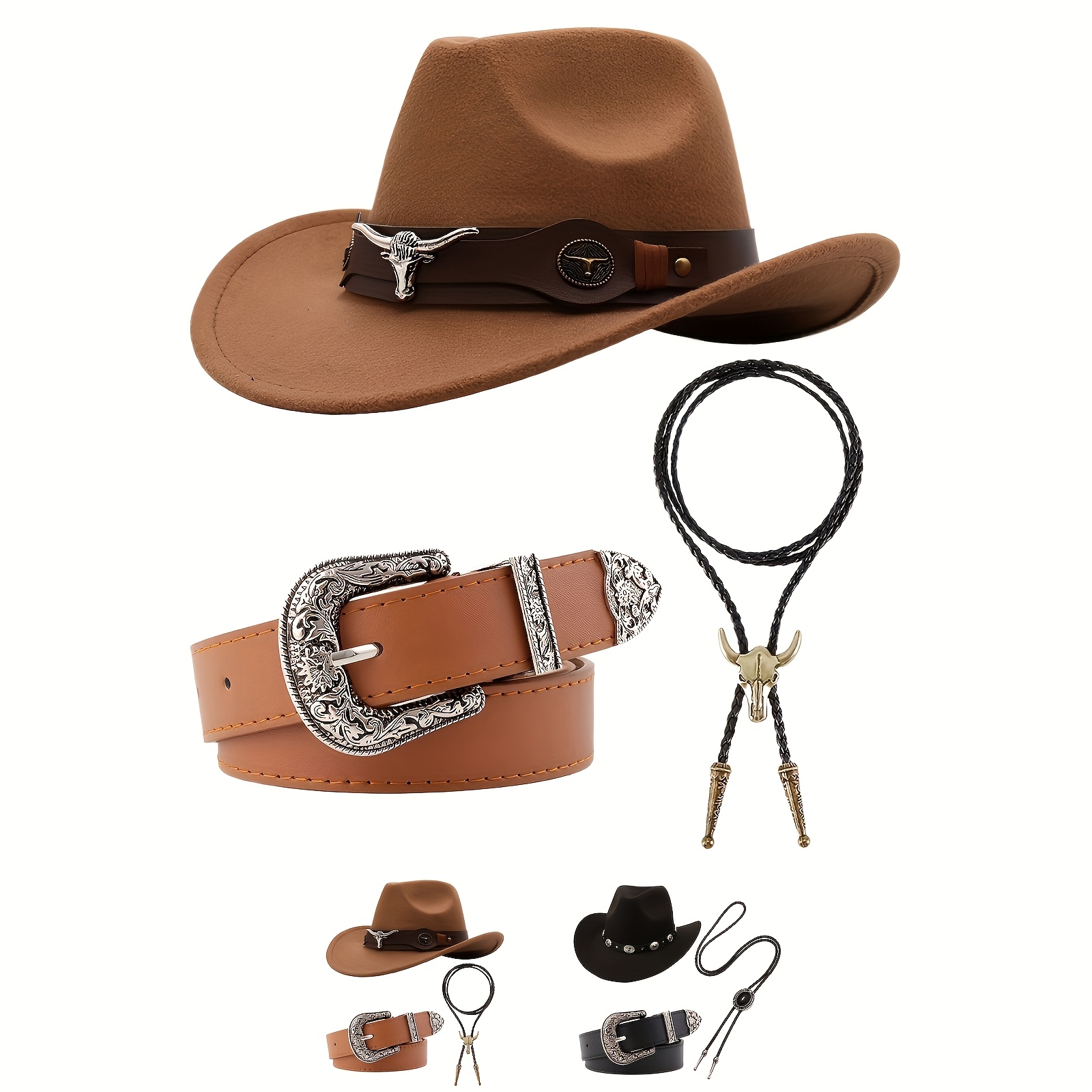 SKIPTHYBER Lot De 2 Chapeaux De Cowboy Occidentaux Pour Homme