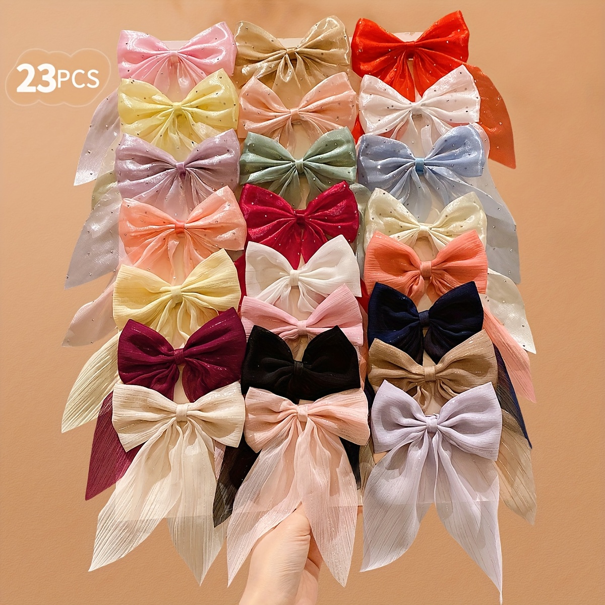 TEMU 23 Bows Hairpin Girl Hair Additions Cute Headdress