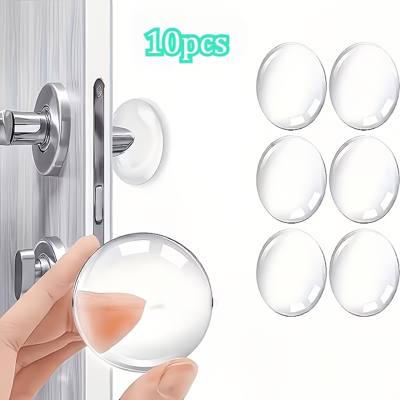 TEMU 10 piezas de pegatinas anticolisión transparentes, topepuertas y protectores de pared autoadhesivos amortiguadores de golpes, diseño reductores