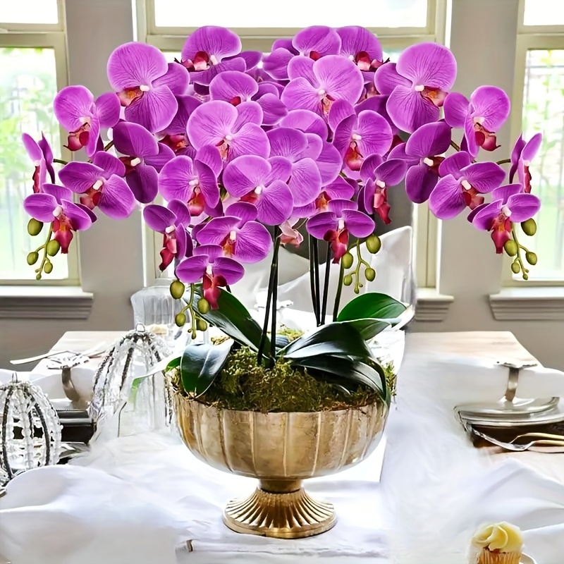 

2pcs, Unique And Beautiful Artificial Orchids, Vivid Butterfly Orchids, Suitable For Wedding, Home, Office Decoration, Dining Table Center Decoration, Room Decoration (purple) (excluding Vases)