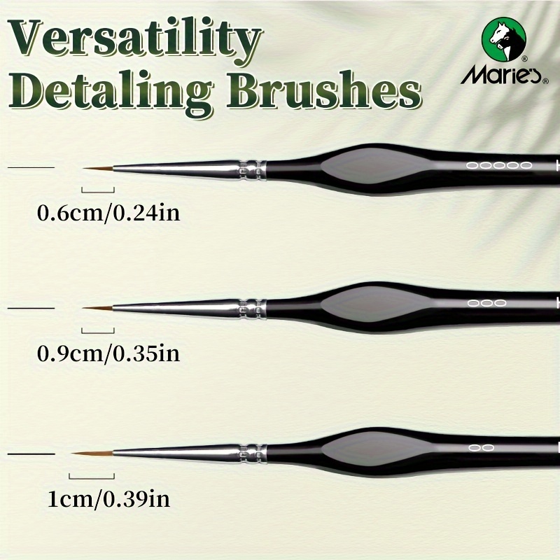 Miniature Synthetic Paint Brushes with Triangular Handles