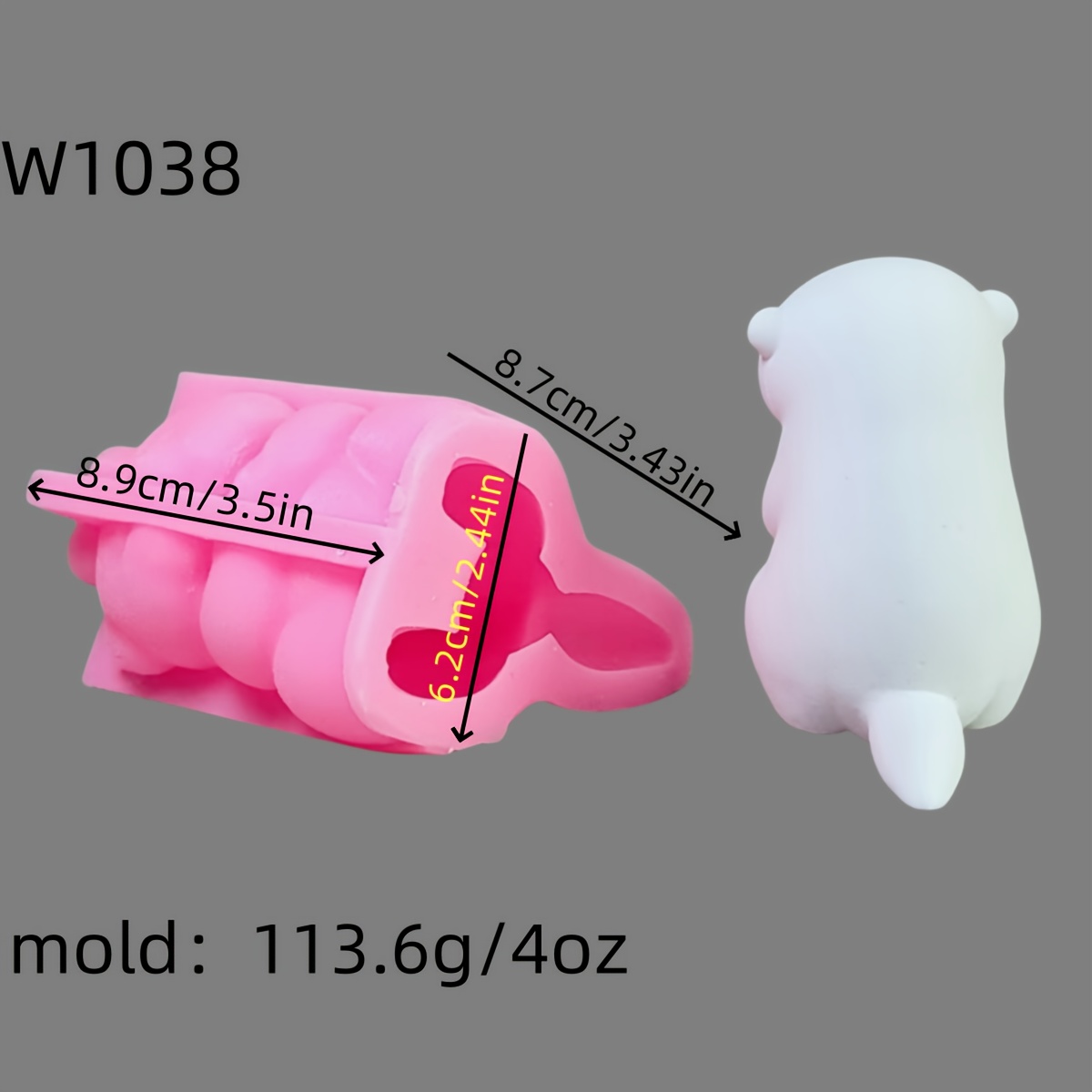 Image of Resin Silicone Mold Otter 3d Decorative Silicone Mold Candle Silicone Mold Gypsum Decorative Silicone Mold Home Decoration Epoxy Resin Mold 113.6 W1038