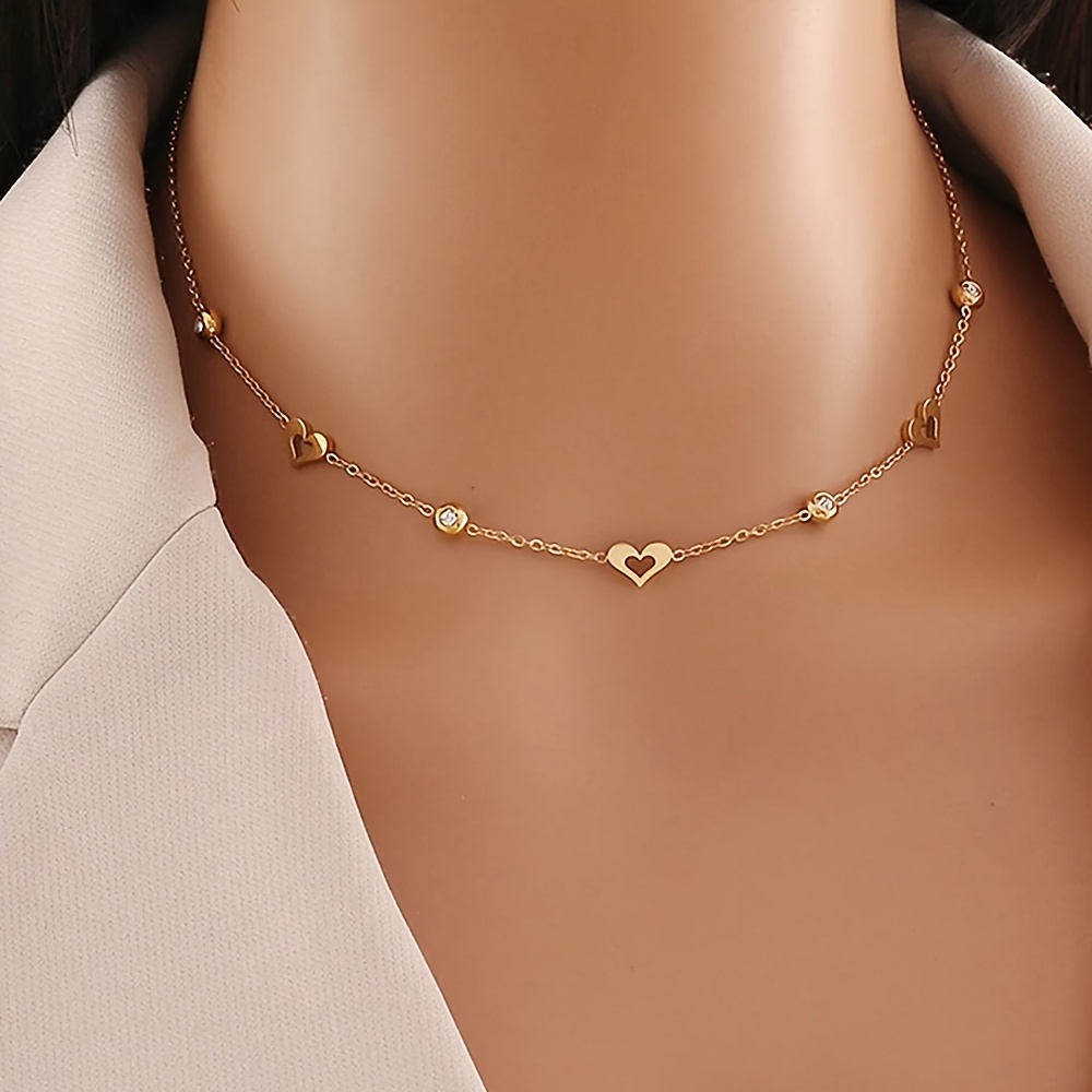 Image of 1pc Vjs Women' Necklace - Minimalist Elegant Heart Pendant Suitable For Daily Wear, Valentine's Gift, Mother's Day Present - Jewelry For Women & (1-pendant Random Pendants)