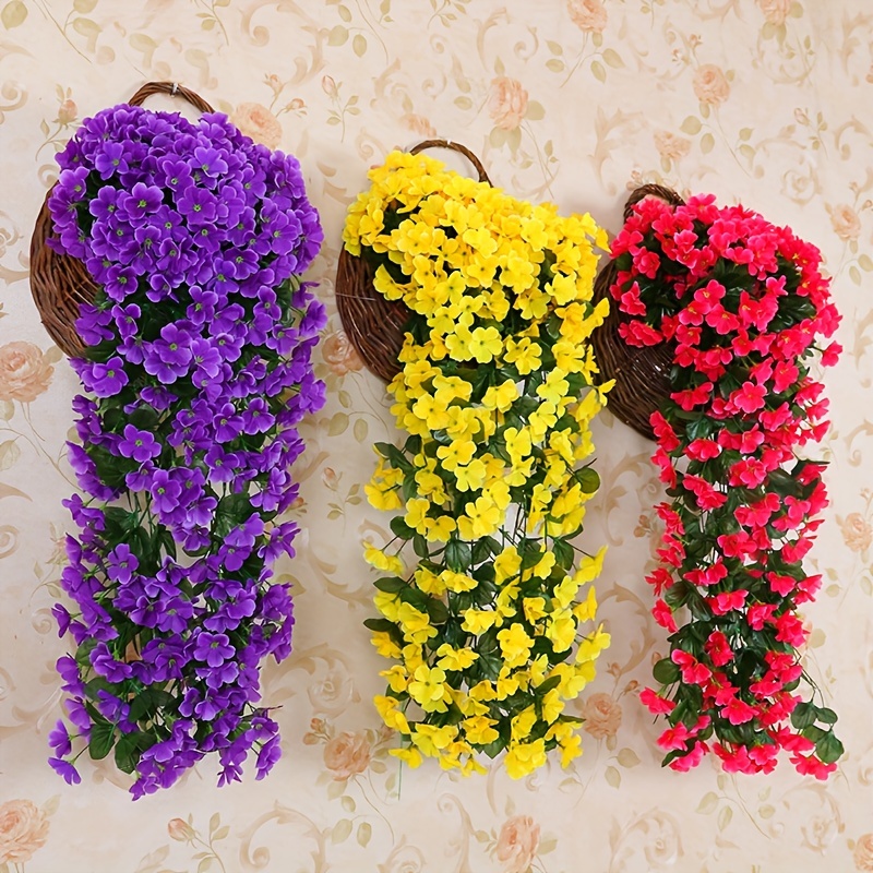 

Artificial Encryption Large Violet Home Wall Decoration, Wedding Flowers, Rattan, Plastic Hanging Basket, Rattan