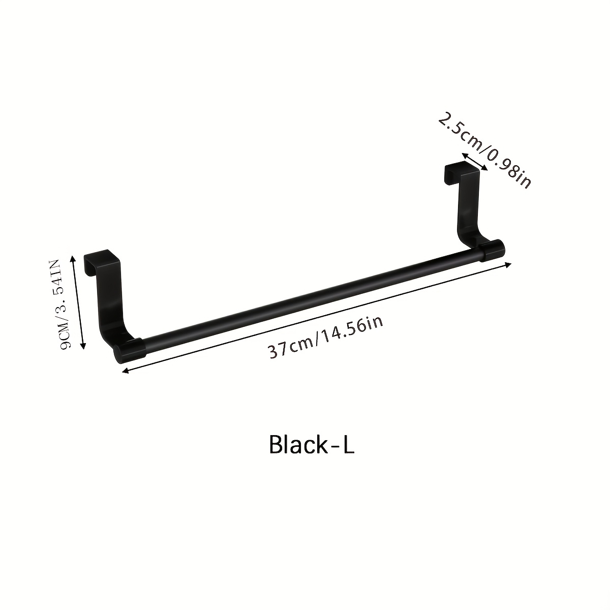 TEMU 1pc No-drill Back-mounted Single-rod Towel Rack & Cloth Hanger For Kitchen Cabinet Doors - Contemporary Iron Organizer For Dishcloths, Gloves,