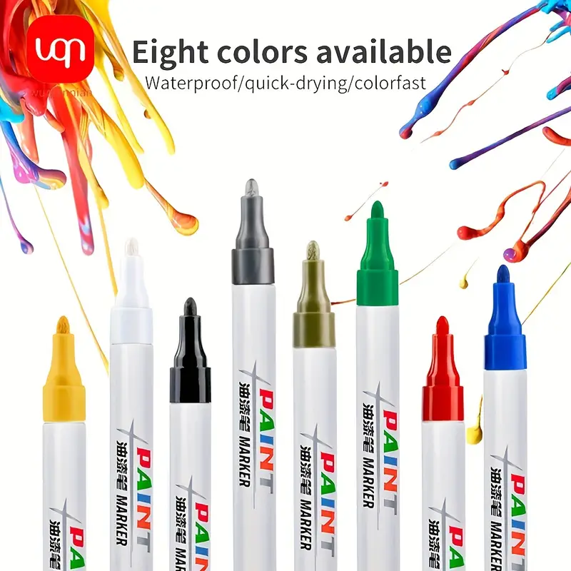 Flysea Permanent Paint Pens Markers Single Color Oil Based - Temu