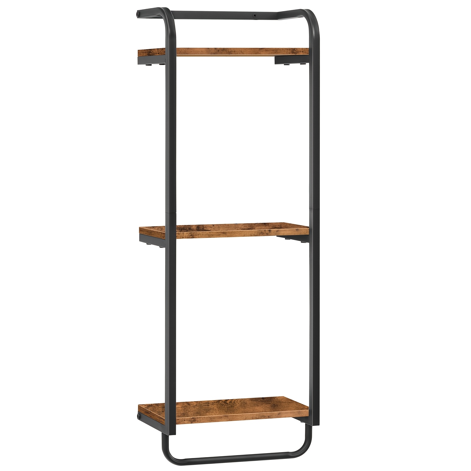TEMU Three-tier Wall-mounted Towel Rack, Suitable For Bathrooms, With Hanging Rod, Space- Design, Can Store Towels, Toilet Paper And Other