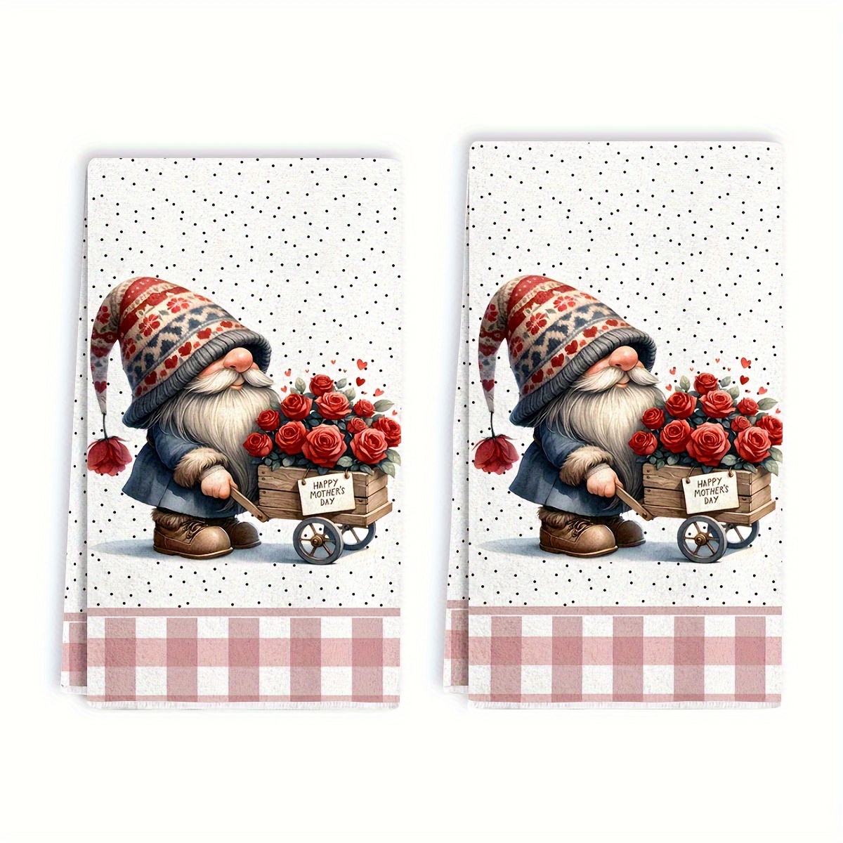 

2pcs Dishcloth, Mother's Day Gnome Hand Towels, Contemporary Kitchen Absorbent Dish Cloths For Cooking, Baking And Cleaning, Housewarming Gift, Home Supplies