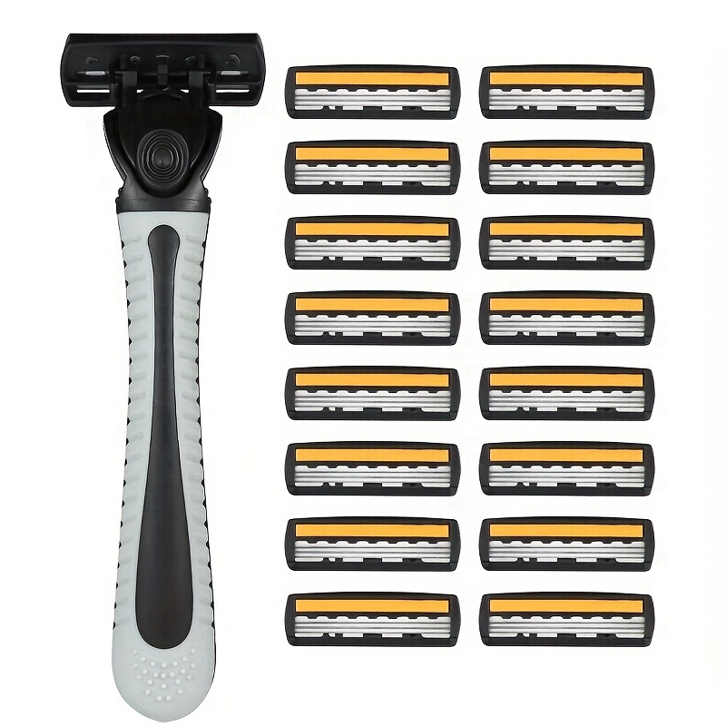 

Triple Layer Manual For Men, Classic Beard And Mustache Shaving, Includes , Holder & Replacement Blades, Plastic Handle