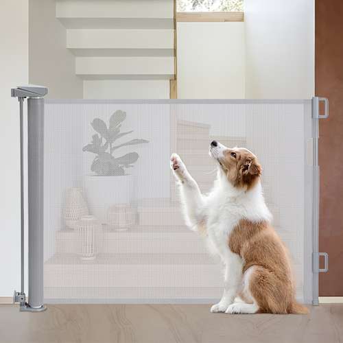ZAR Baby Safety Gate With Cat Flap – Stair Barrier For Pets & Kids – 75x82cm, Black