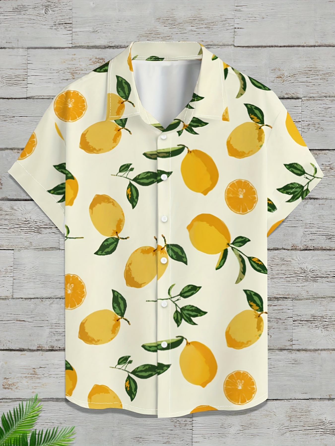 mens lemon shirt sold on Temu United States