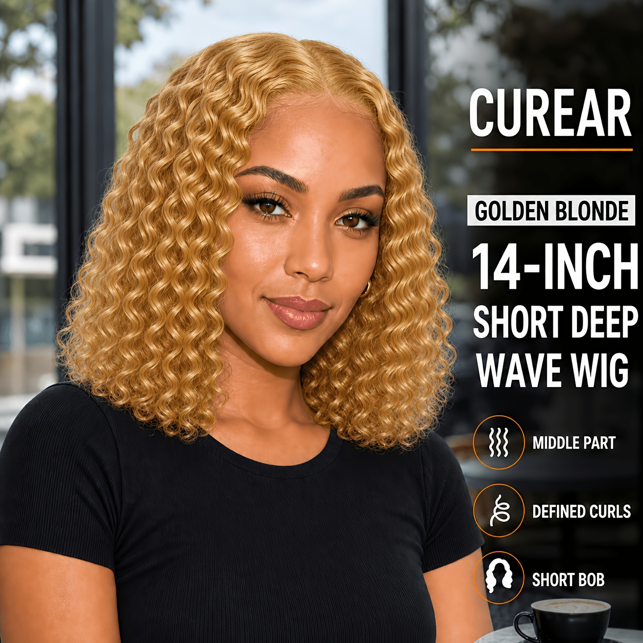 Wigs, Short Bob Wig, Deep , , Glueless Machine Made, Density, Adjustable , Curly Bob Wig For Short Bob Wigs Deep Net Wigs Short Curly Bob Wig Glueless Machine Made Wigs