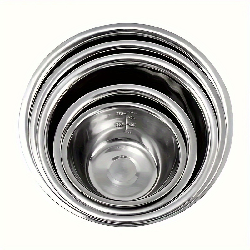 

5-piece Stainless Steel Mixing Bowl Set With Measurements - Rust-resistant, Perfect For Kitchen & Dining Stainless Steel Cookware Stainless Steel Bowl