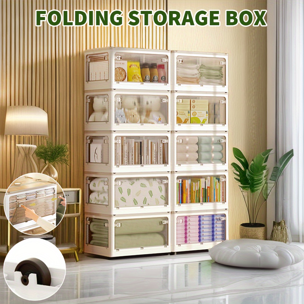 

Stacking Box Foldable Storage Box With Lid Large With Doors And Wheels