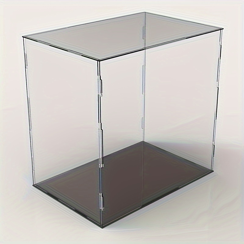 Transparante acryl vitrine met zwarte basis - aanrechtdoos voor popfiguren, verzamelobjecten, speelgoed (9,84 × 3,93 × 6 inch: 25x10x15cm) - Verwijder beschermfolie