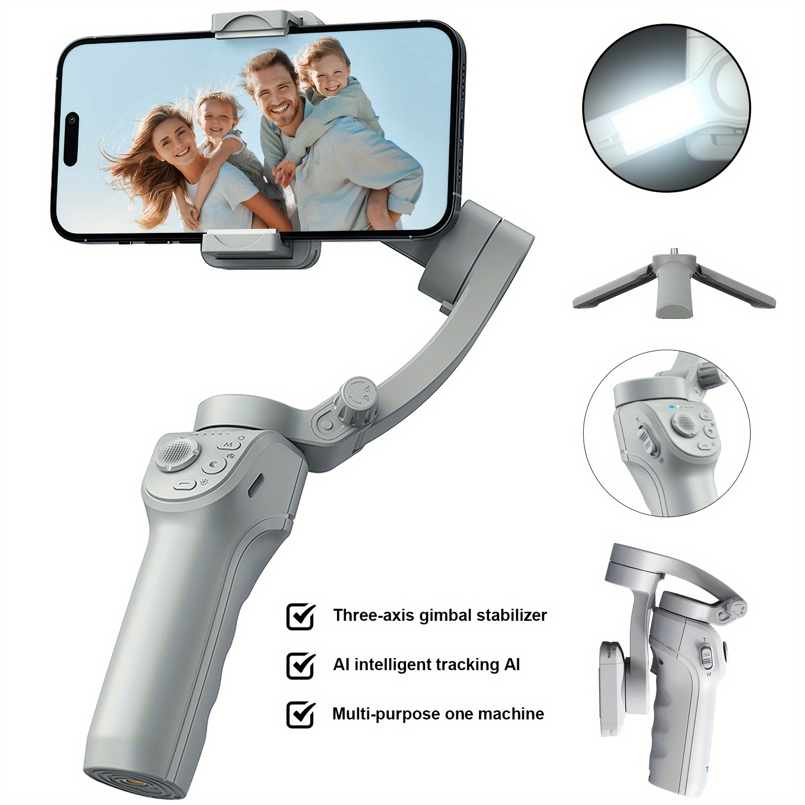 three axis handheld gimbal stabilizer foldable and portable automatic tracking mobile phone stabilizer suitable for smart phone video recording vlog gimbal stabilizer   streaming   stabilizer suitable for   xiaomi samsung