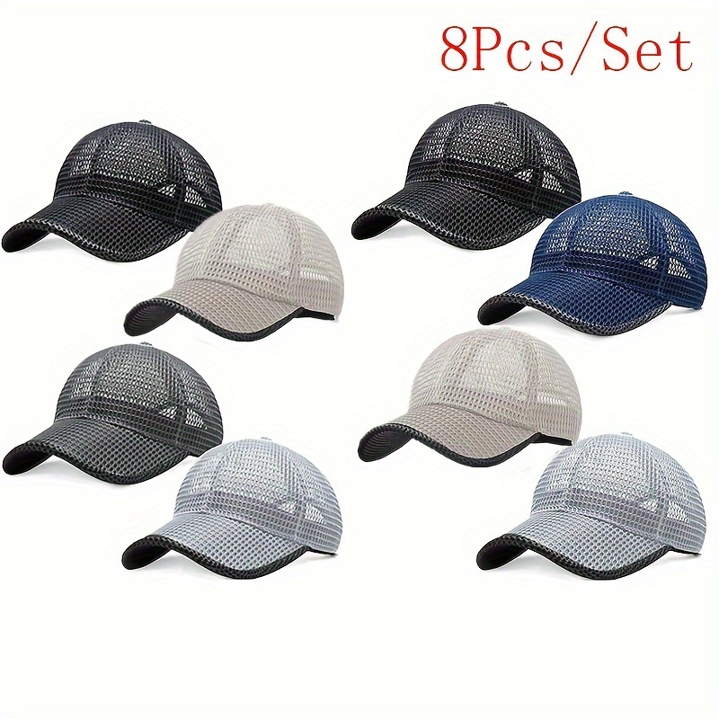 

8 Summer Mesh Baseball Cap Breathable Full Cold Cap Casual Hat Adjustable Quick Dry Cold Cap Mesh Running Hat Men And Women Family Hat Friend Gift