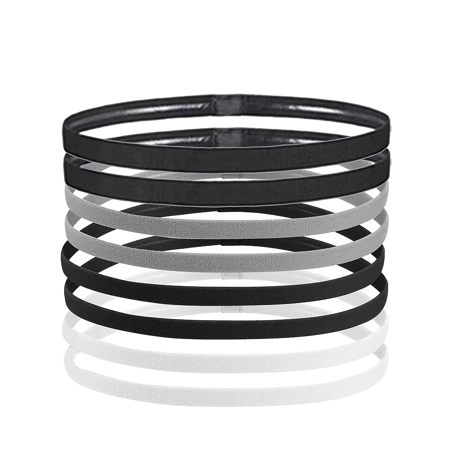 

Ensemble de 8/4 Bandeaux Élastiques Antidérapants pour Sport, Bandeaux Mince Absorbant , Bandeaux pour Course, Football, Yoga (Noir/Blanc/)