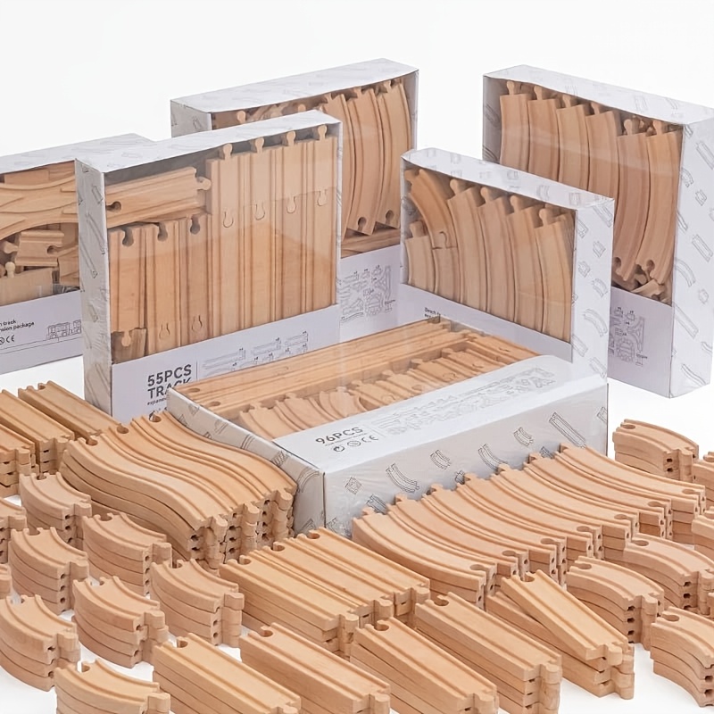 Wooden Race Car Track Set for Kids