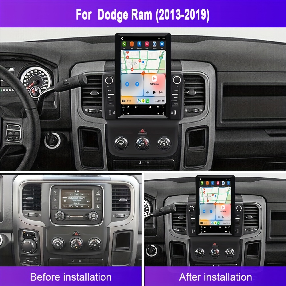 

Car- Stereo Radio Gps Navigation Compatible For Dodge Ram 13-19 Android 13 Car Navigation 9.7 "(portrait) - With Carplay And Android Auto Features 2+32g- With 12-light Camera