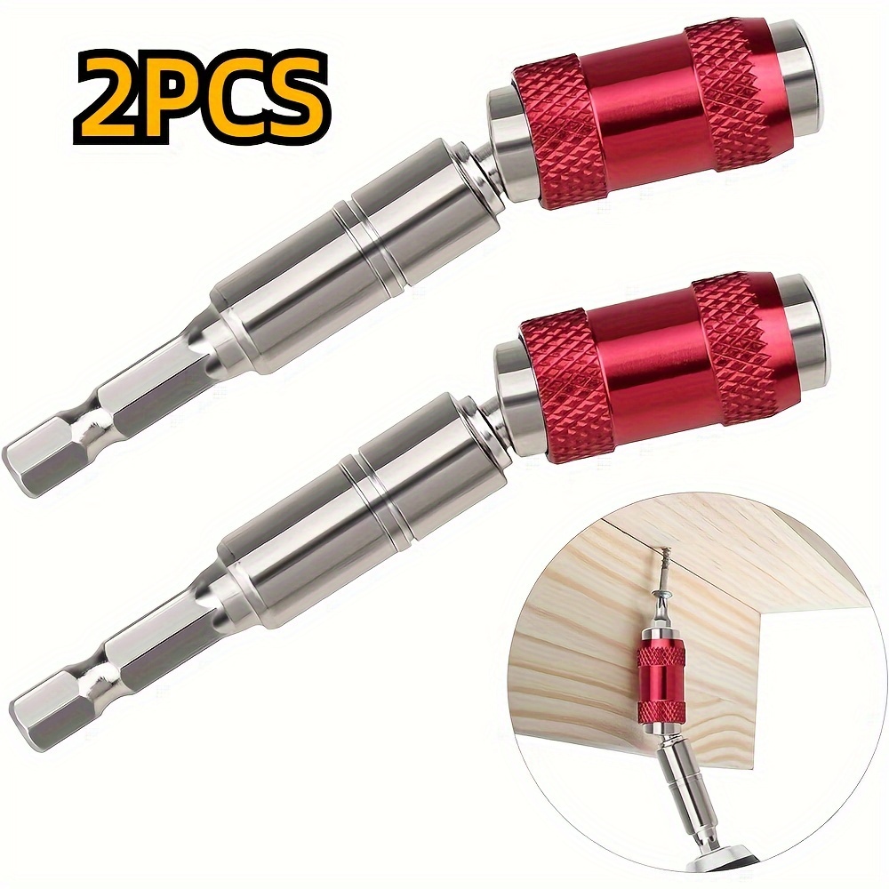 

2pcs 1/4"hex Magnetic Pivoting Drill Bit Quick Change Drive Guide Drill Pivoting Bit Holder For Tight Spaces Magnetic Bit Tip Holder