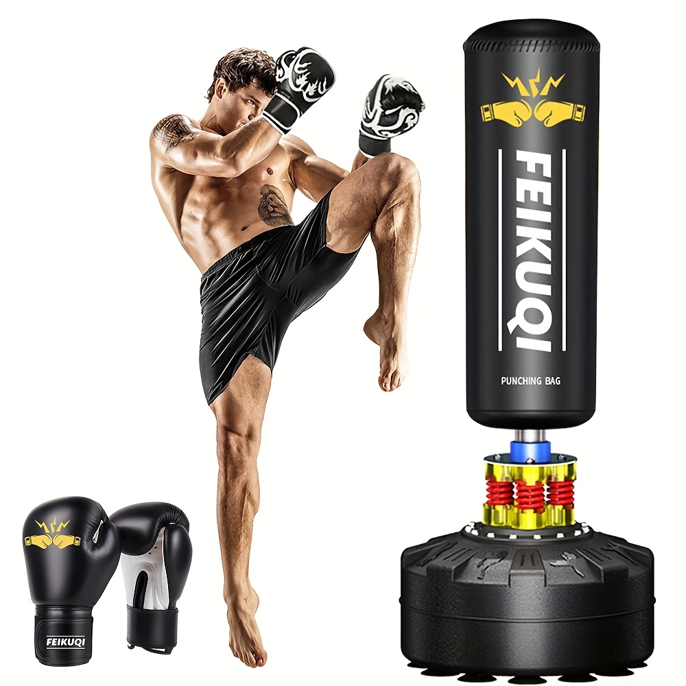 punching bag 70 205lbs boxing bag with stand boxing bag for adult youth men freestanding punching bag including 12oz pro gloves black
