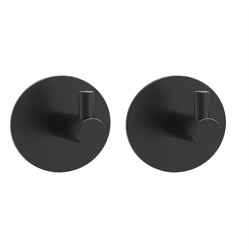 E-shop 2er-Set Ultra-Stark Klebende Handtuchhaken, Schwarz, Tragkraft 5.44 Lbs, Einfache Installation Wandhaken, Geeignet für Badezimmer - Ideal für