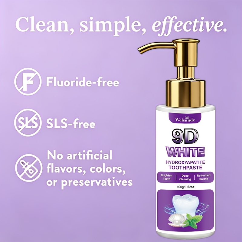 9D White Hydroxyapatite Pump Toothpaste with Probiotics