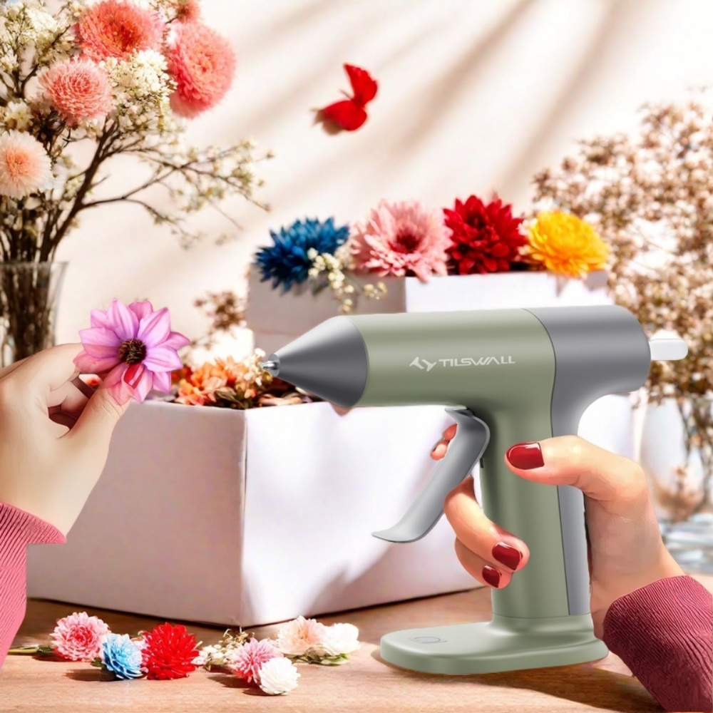 Temu 4-Color Hot Glue Gun | Usb-C Fast Charging, -Off, Anti-Drip Tip, Compact & Portable, Lightweight, 20 High- Sticks Included, Ideal For Iy Crafts,-image