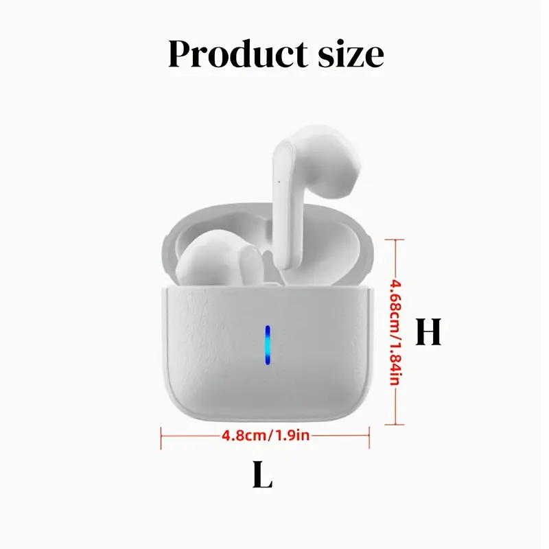 auscultadores sem -auriculares, estéreo , auscultadores sem 5, 3, estável, com redução de ruído para chamadas, carregamento usb-c, sem , controlo de volume, adequados para , desportos, jogos, exercícios e outros . detalhes 6