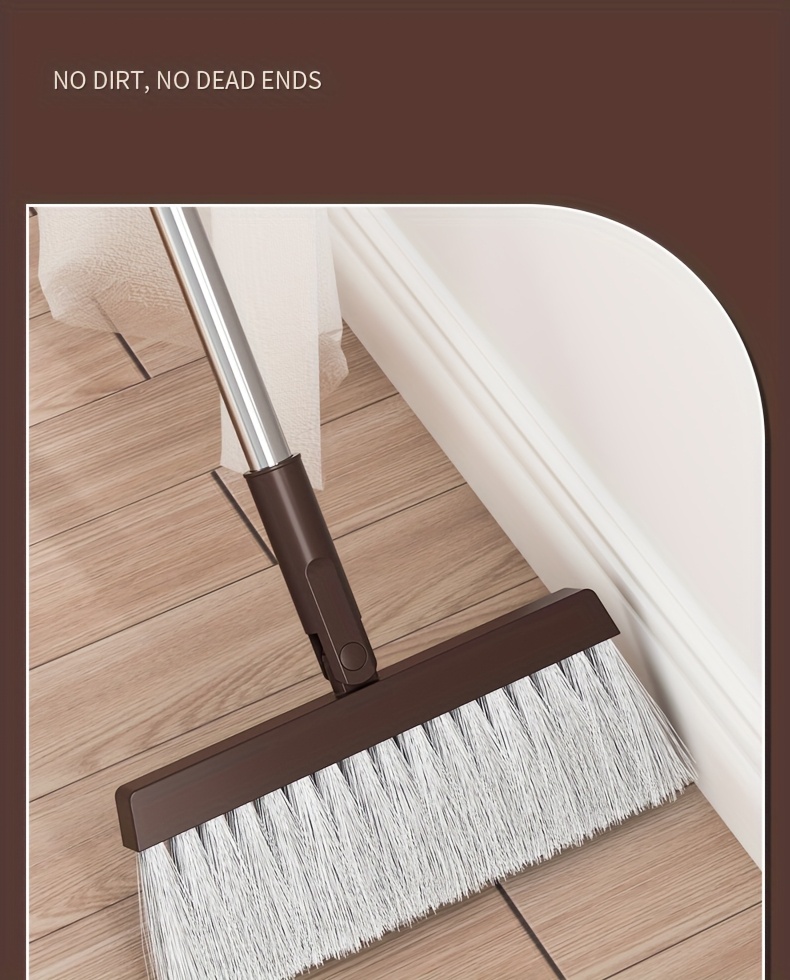 1 set broom and dustpan set combination thickened rotatable folding stainless steel rod durable   broom plastic non stick hair thickened design suitable for pet hair removal bedroom living room courtyard cleaning supplies Product details 6
