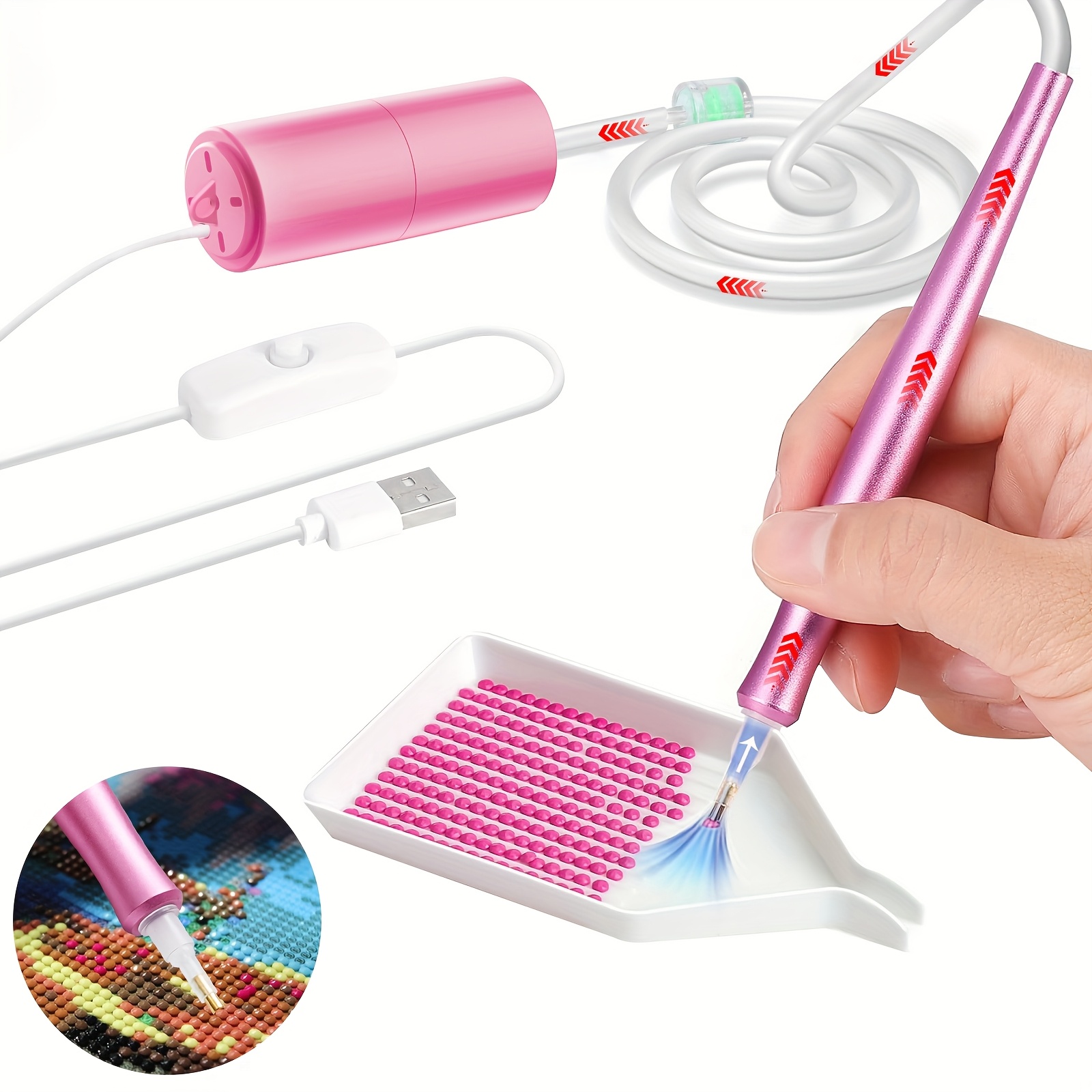 TEMU Electric Diamond Painting Accessories Pen, Adult Set, Vacuum Diamond Brush Set - Epainter Diamond Pen, Accessories Tool, Diamond Painting Tool