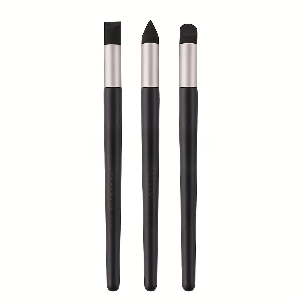 3pcs Sketch Pen Set Texture Tips For Oil/charcoal & Canvas Detailing | Anti-fray Reusable Nib, Washable Art Tools For Pro Artists & Beginners ( Studio Kit)