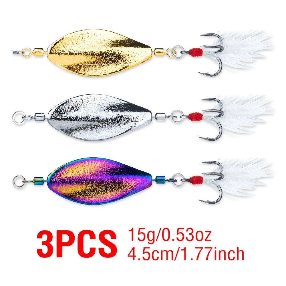 E-shop 3 Stück Wasseroberfläche Typ Fake Bait Pailletten 5G/7G/10G/15G Long-Shot Pailletten Angelköder Rotierendes Fake Bait mit Wunderschöner