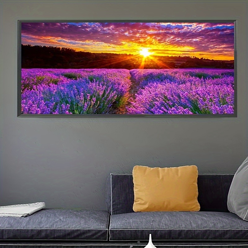 

Landscape Diamond Painting Kit - 5d Full Drill Sunset Scene With Round Acrylic Diamonds, Diy Mosaic Embroidery Craft For Home Wall Art Decor, 55.1 X 19.7 Inches