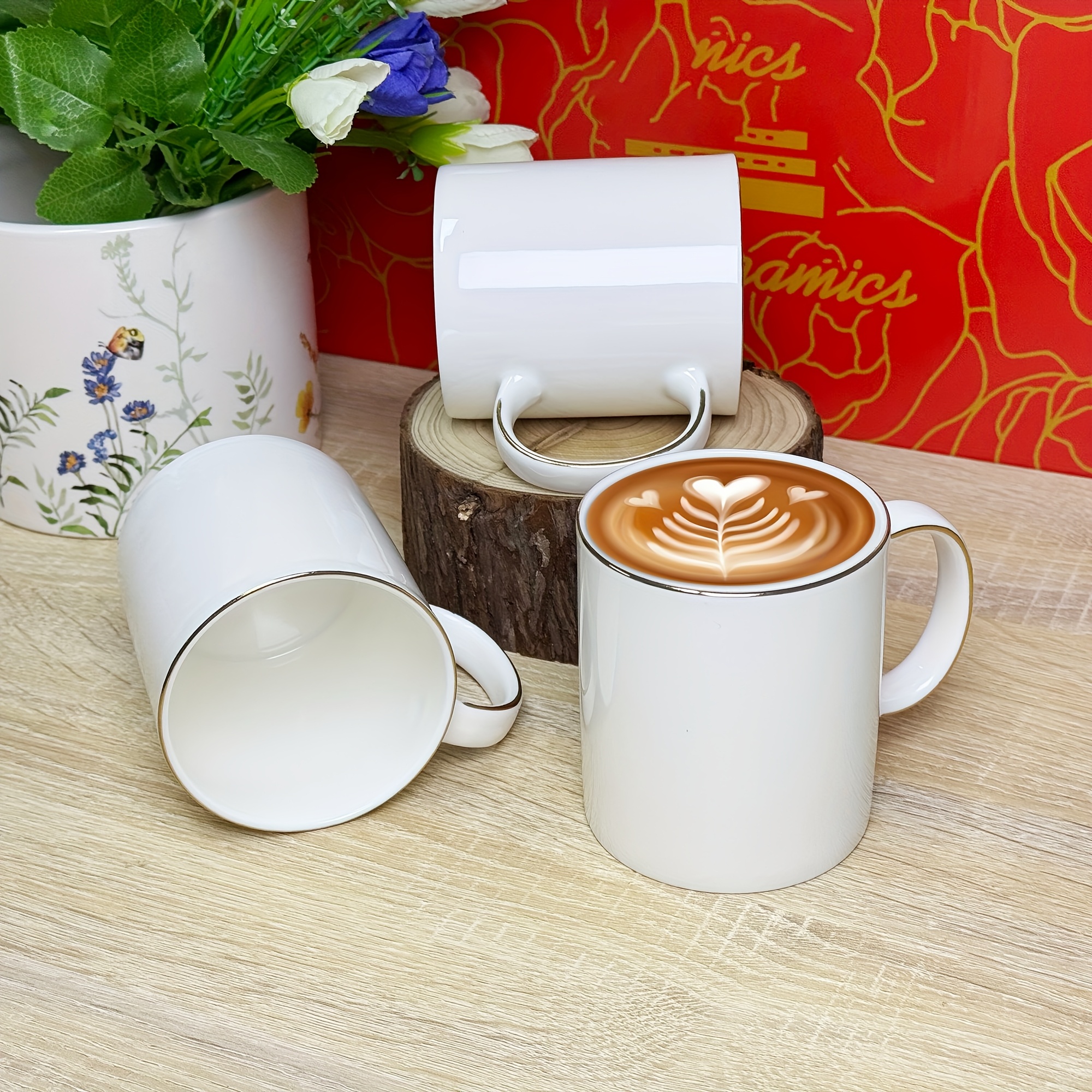 1pc minimalist white china coffee mug tea cup Temu United Kingdom