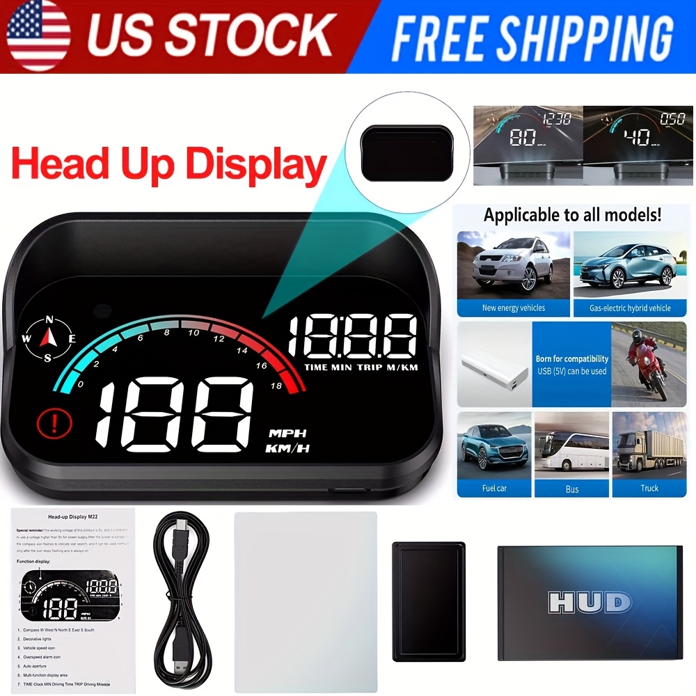HUD Digital Car Speedometer Head Up Display Auto Electronic Voltage Alarm OBD2 LED Windshield Projectors Car Intelligent System
