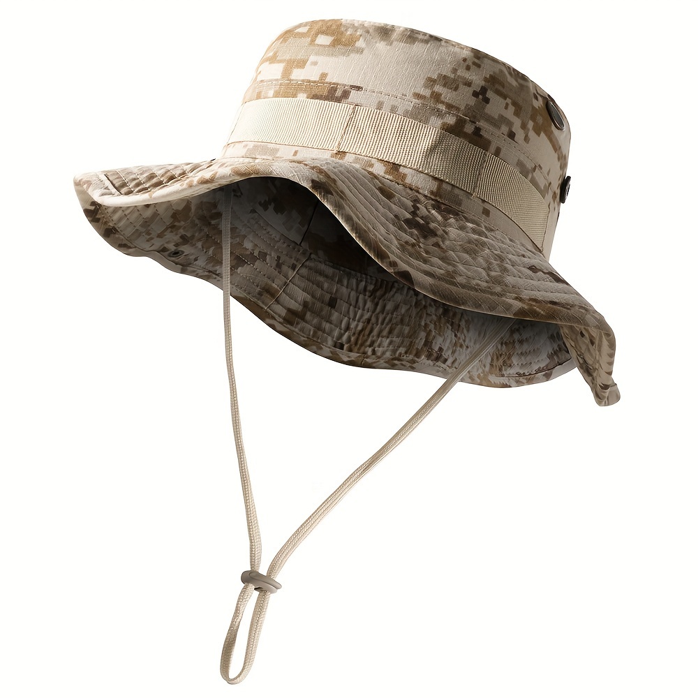 Camo Bucket Hat With String - Temu