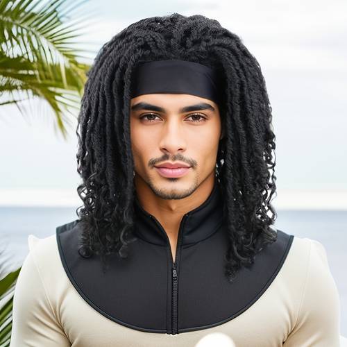dreadlock headband wigs for men locs headband wig braided twist wigs hand braided crochet twist wigs braided y wigs daily cosplay
