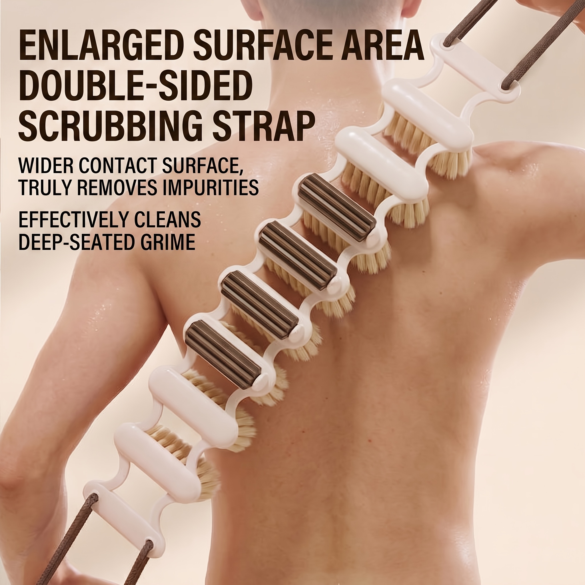 Double-Sided Back Scrubber Strap, Exfoliating Tool