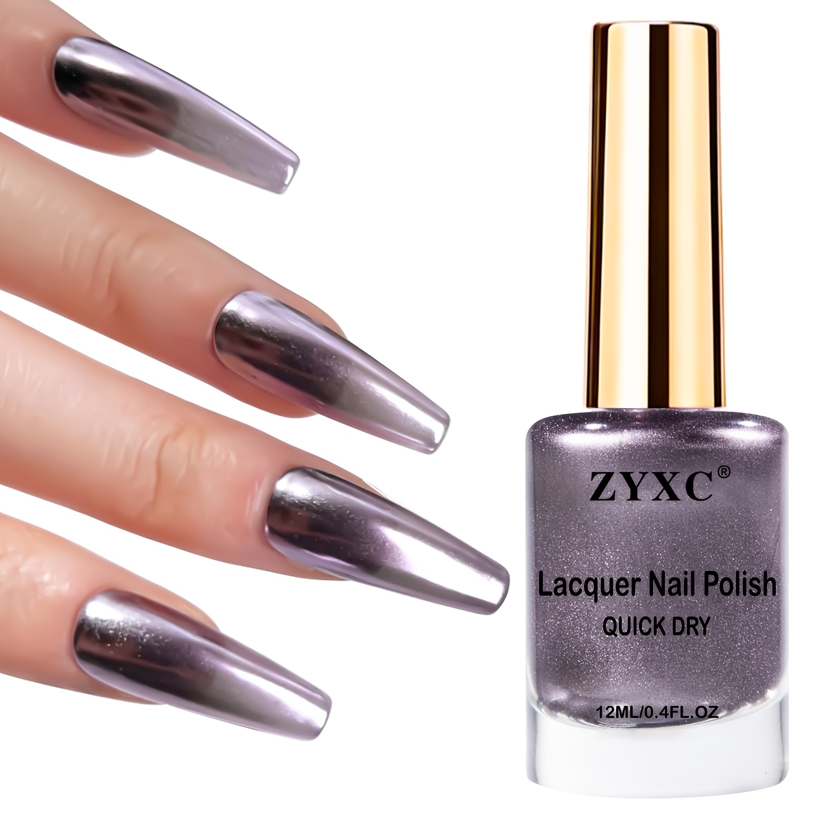   dusty purple   nail polish 12ml quick dry metallic nail lacquer air   chrome nail varnish gray purple   based nail art manicure  